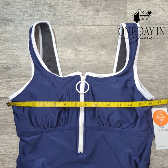 Charmo Half Zip One Piece Swimsuit Size M - Picture 5 of 7